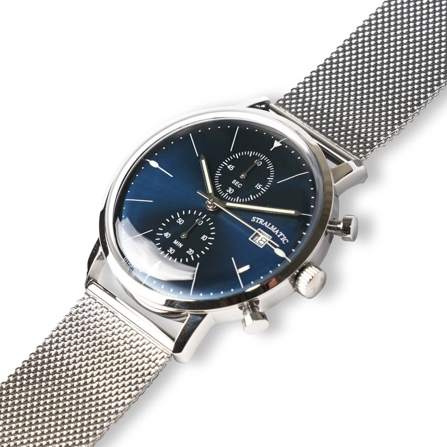 blau, Ref. Nordstrand Chronograph Bauhaus STRALMATIC-Uhren SNB-1303302 –
