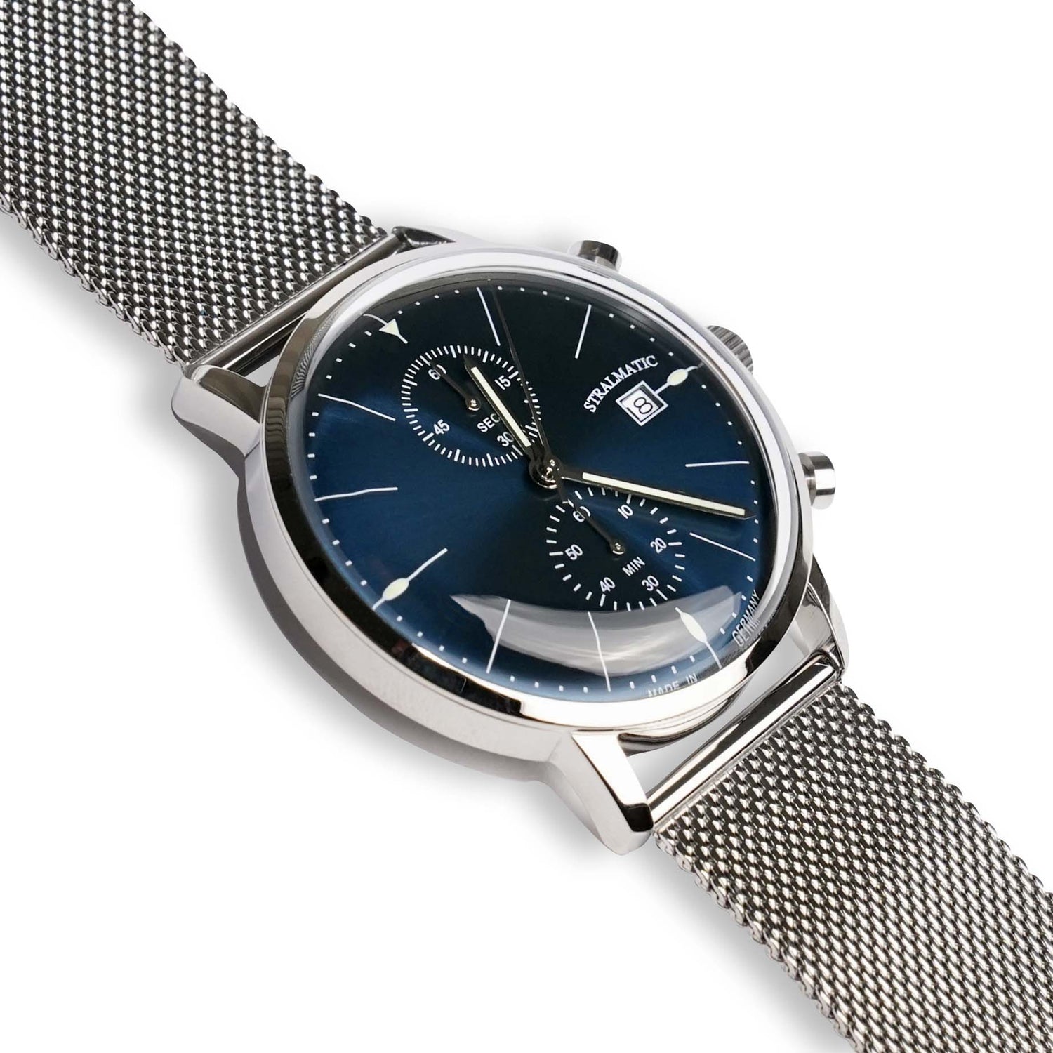 Nordstrand Bauhaus Chronograph blau, Ref. – STRALMATIC-Uhren SNB-1303302